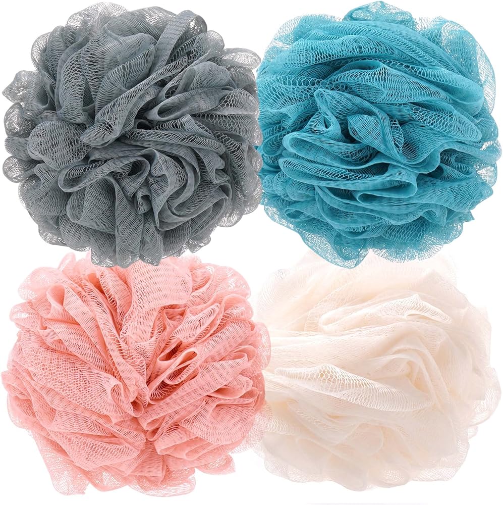 OKAKA Loofah Bath Sponges, 4-Pack