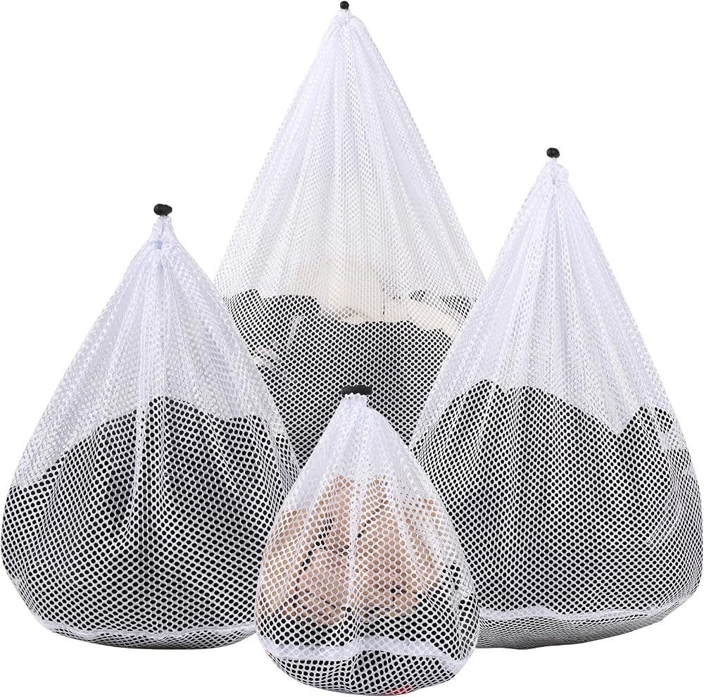 OKAKA 4-Piece Mesh Laundry Bag Set (4 Sizes)